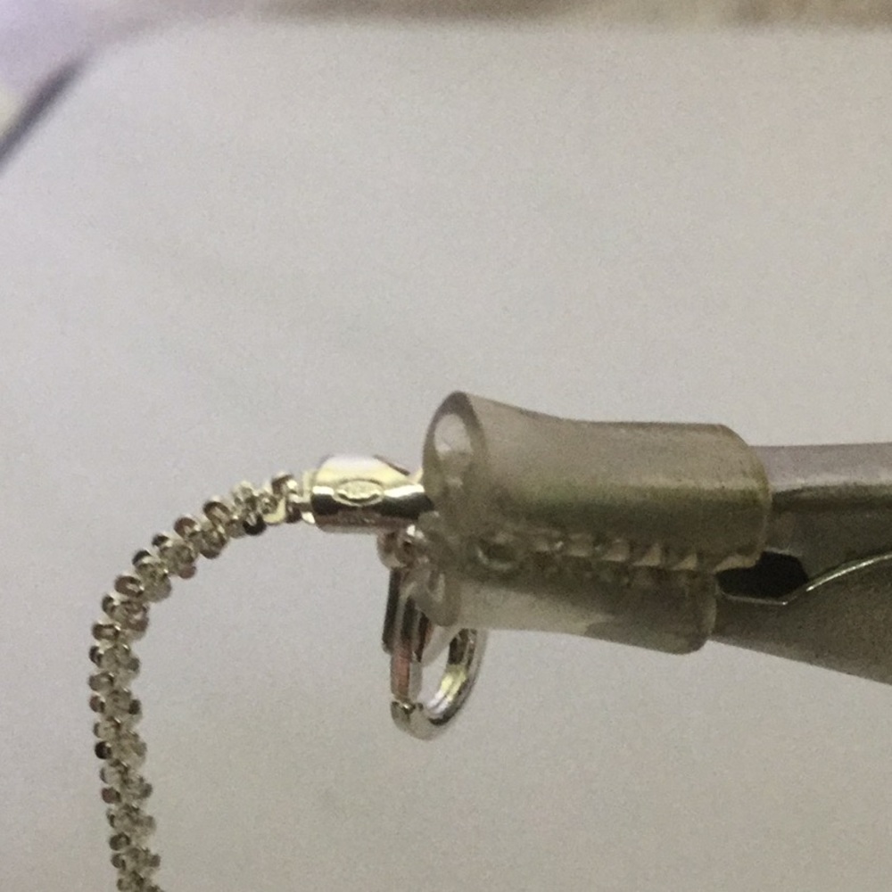 Vtg18”DimondCutSterlingSilver Necklace W/.925Pendt - Picture 8 of 8